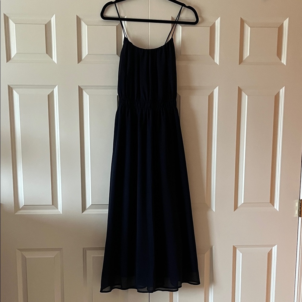 Banana Republic Navy Spaghetti Strap Maxi Dress